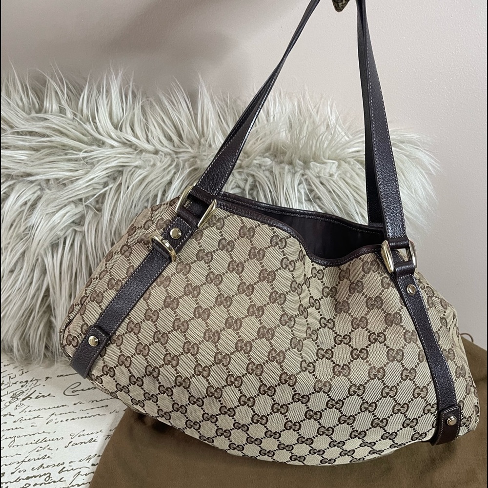 Authentic GG Gucci Canvas Abbey Tote